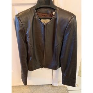Lord & Taylor Authentic Brown Leather Jacket